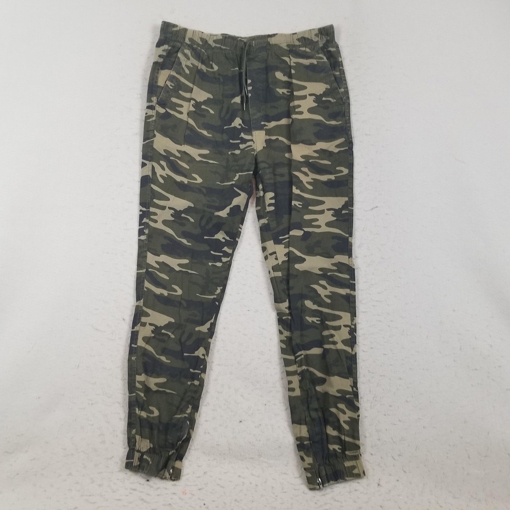 Free Planet Jogger Pants Men 2XL Green Camo Casual Stretch Ankle Zip FEXX61